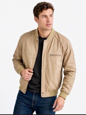 Vintage Windbreaker Harrington Style Jacket - Tan - Size M